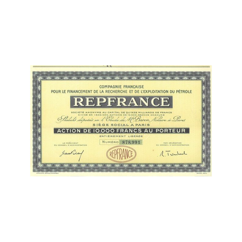 Cie Française pour le Financement de la Recherche et de l'Exploitation du Pétrole Repfrance