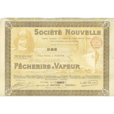 Sté Nlle des Pêcheries à Vapeur (25 Act)