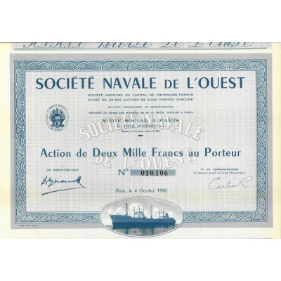 Sté Navale de l'Ouest (Act 1950 2000 F)