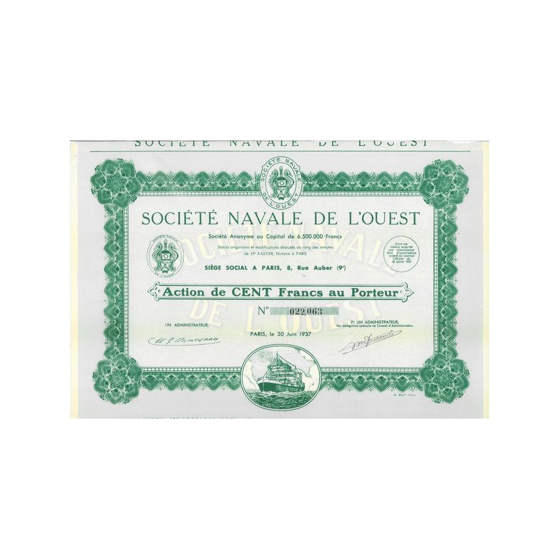 Sté Navale de l'Ouest (Act 1937)
