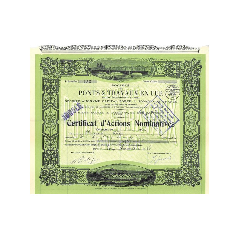Sté des Ponts & Travaux en Fer (vert clair)