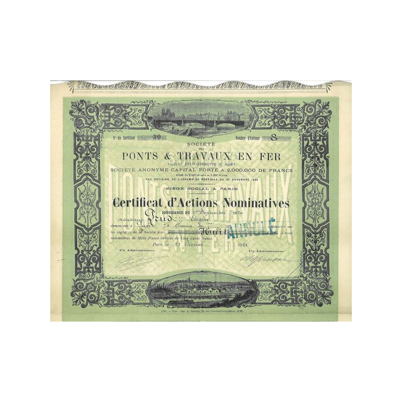 Sté des Ponts & Travaux en Fer (vert sombre)