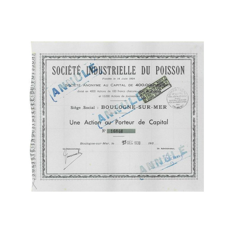 Sté Industrielle du Poisson (1 Act)