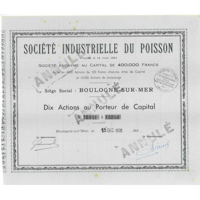 Sté Industrielle du Poisson (10 Act)