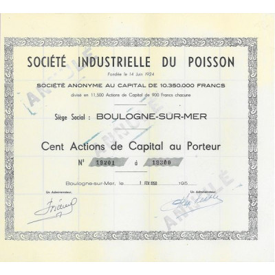 Sté Industrielle du Poisson (100 Act)
