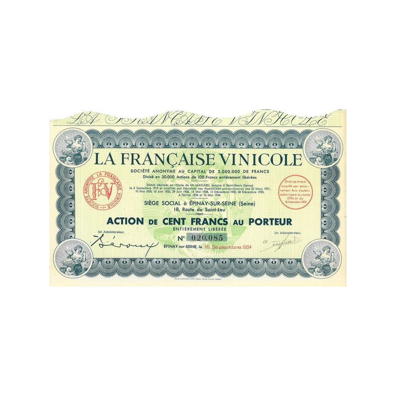 La Française Vinicole (Act 100 F)