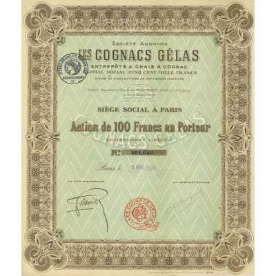 S.A. Les Cognacs Gélas - Entrepôts & Chais à Cognac (Act 100 F)