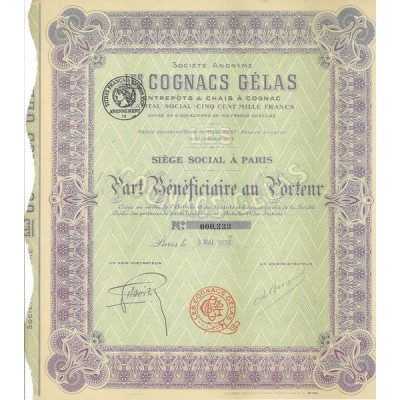 S.A. Les Cognacs Gélas - Entrepôts & Chais à Cognac (PB)