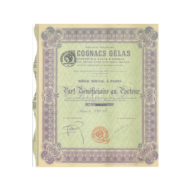 S.A. Les Cognacs Gélas - Entrepôts & Chais à Cognac (PB)