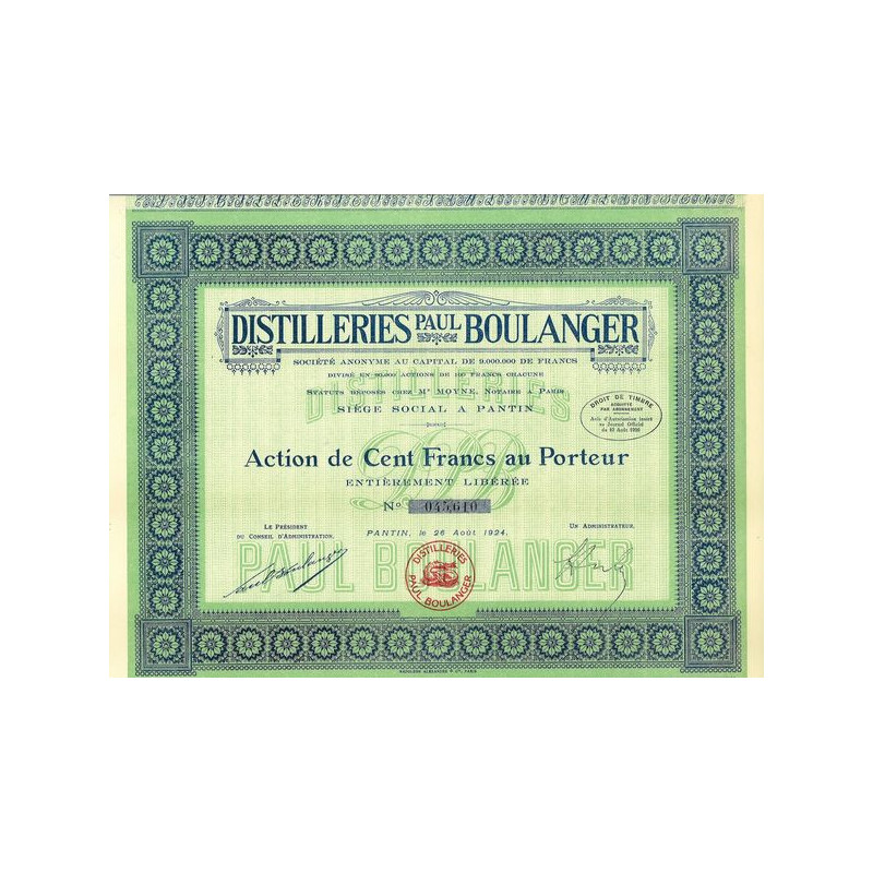 Distilleries Paul Boulanger (Act 100 F)