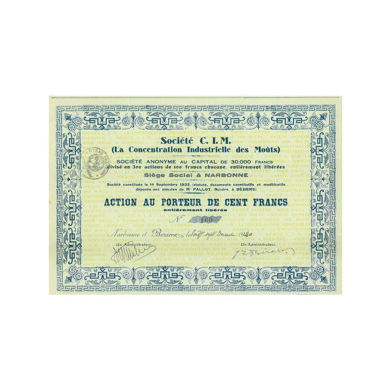 Société C.I.M. (La Concentration Industrielle des Moûts)