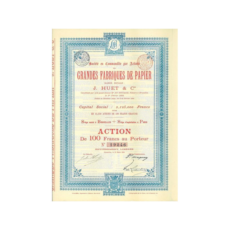 Grandes Fabriques de Papier J. Huet & Cie