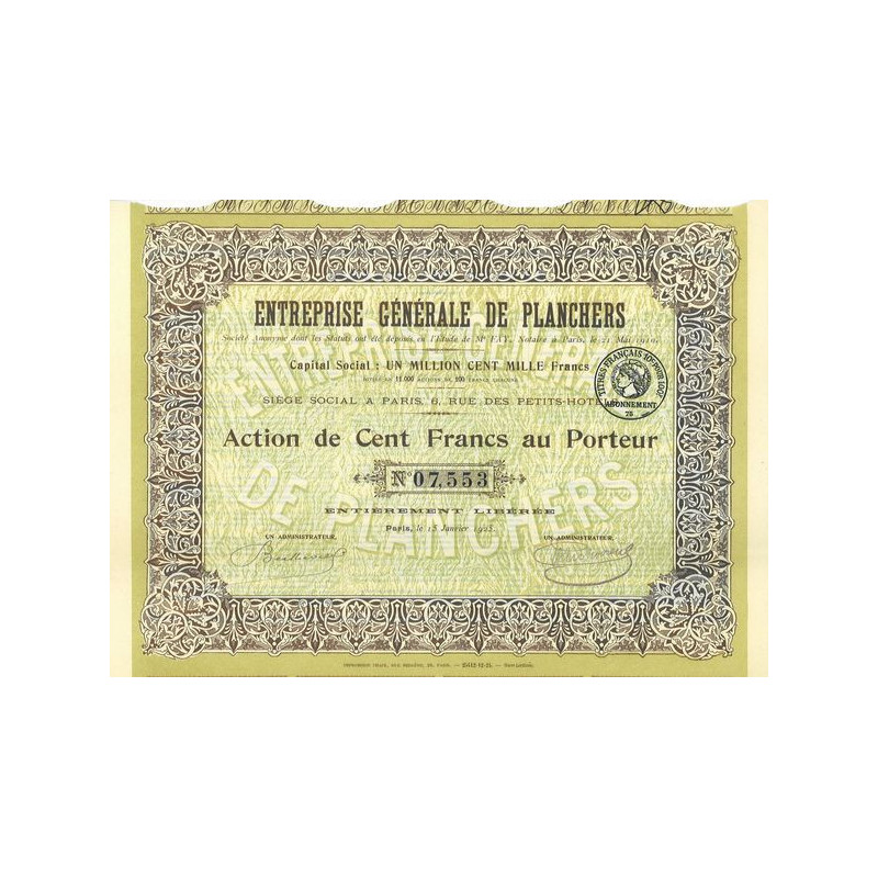 Ets Générale des Planchers