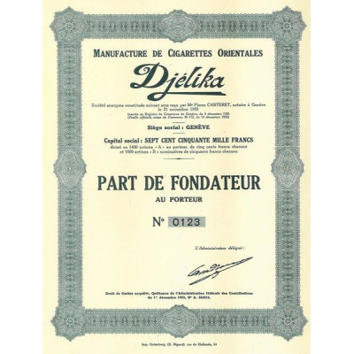 Manufacture de Cigarettes Orientales Djélika (PF)