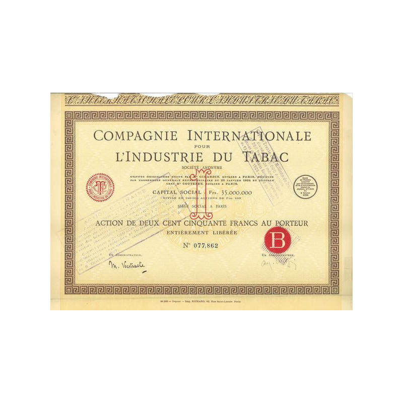 Cie Internationale pour l'Industrie du Tabac