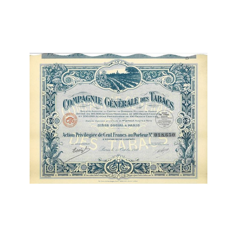 Cie Gale des Tabacs (Act P)