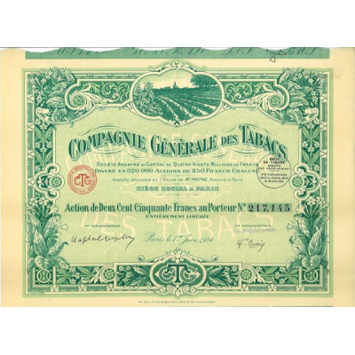 Cie Gale des Tabacs (Act 250 F)(1924)
