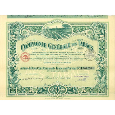 Cie Gale des Tabacs (Act 250 F)(1923)