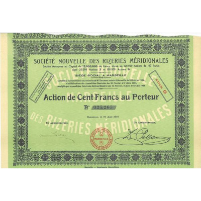 Sté Nlle des Rizeries Méridionales (1929)