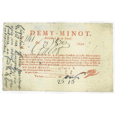Demy-Minot - Grenier à Sel de Paris
