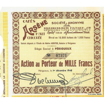 S.A. des Ets Duclaud & Cie - Cafés Arsène Malt Chicorée