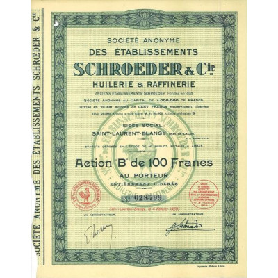 S.A. des Ets Schroeder & Cie Huilerie & Raffinerie