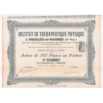 Institut de Thérapeutique Physique à Argelès-de-Bigorre (Htes-Pyr)