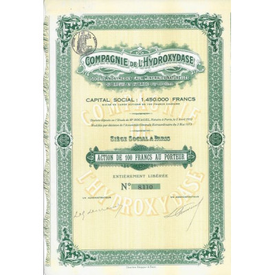 Cie de l'Hydroxydase - S.A. des Eaux Minérales Naturelles du Breuil et du Broc (Act)