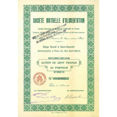 Sté Mutuelle d'Alimentation (1921)