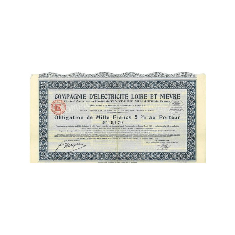 Cie d'Electricité Loire et Nièvre