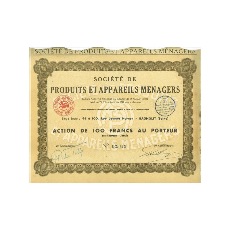 Sté de Produits et Appareils Ménagers