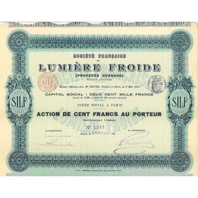 Sté Française de Lumière Froide (Procédés Dussaud)