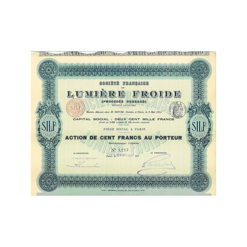 Sté Française de Lumière Froide (Procédés Dussaud)