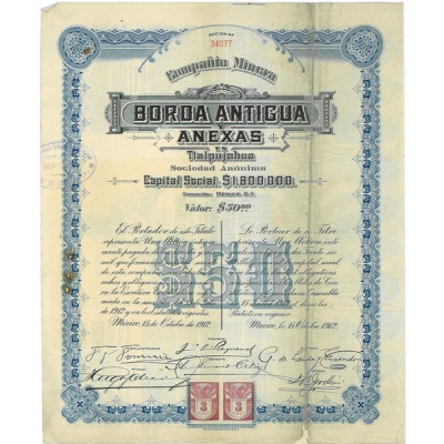 Cia Minera Borda Antigua y Anexas en Tlalpujahua S.A.