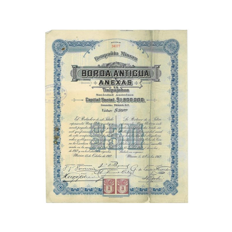 Cia Minera Borda Antigua y Anexas en Tlalpujahua S.A.