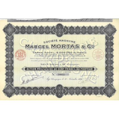 S.A. Marcel Mortas & Cie (Act P 100 F)