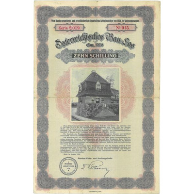 Emprunt à lots de 1926 du Fonds Fédéral pour la Construction de Demeures et de Colonies Suburbaines