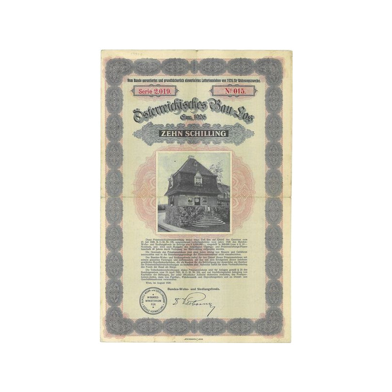 Emprunt à lots de 1926 du Fonds Fédéral pour la Construction de Demeures et de Colonies Suburbaines