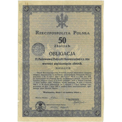 5 % Panstwowej Pozyczki Konwersyjnej z t. 1924