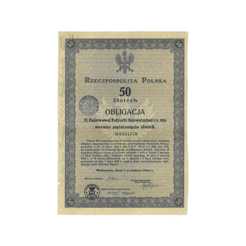 5 % Panstwowej Pozyczki Konwersyjnej z t. 1924