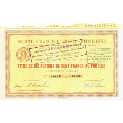 Sté Financière Franco-Brésilienne (10 Act)