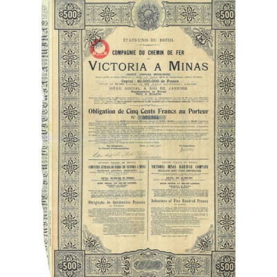 Cie du Chemin de Fer de Victoria à Minas (marron)