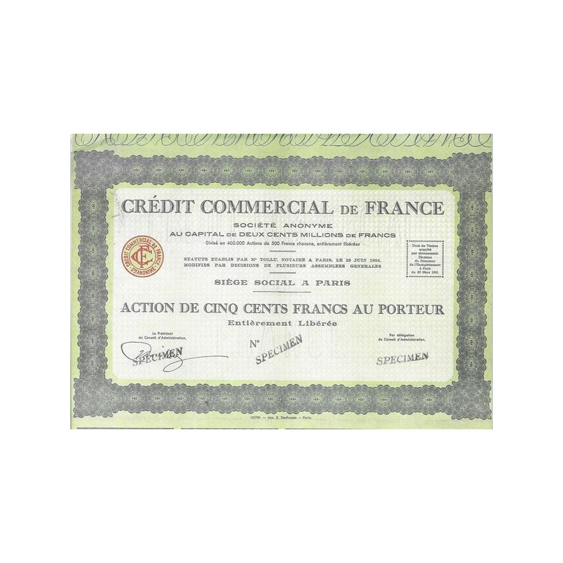 Crédit Commercial de France (Act 500 F)