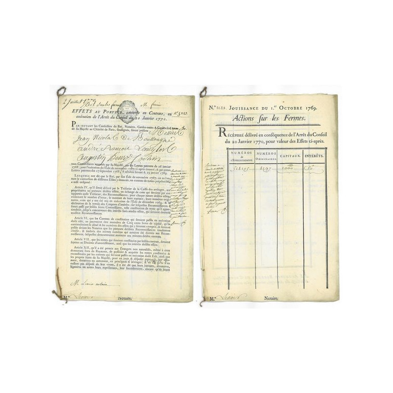 Action sur les Fermes (1000 livres)