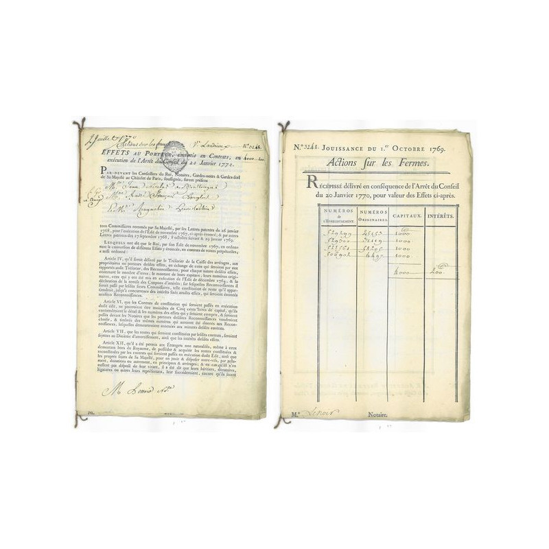 Action sur les Fermes (4000 livres)