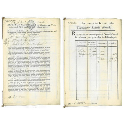 4ème Lotterie Royale de 1769