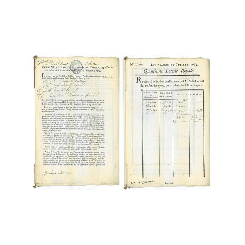 4ème Lotterie Royale de 1769