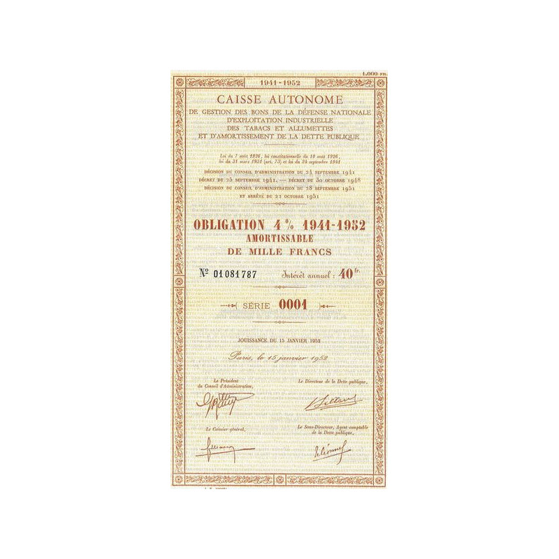 Caisse Autonome de Gestion des Bons de la Défense Nationale d'Exploitation Industrielle des Tabacs et Allumettes et d'Amortissem