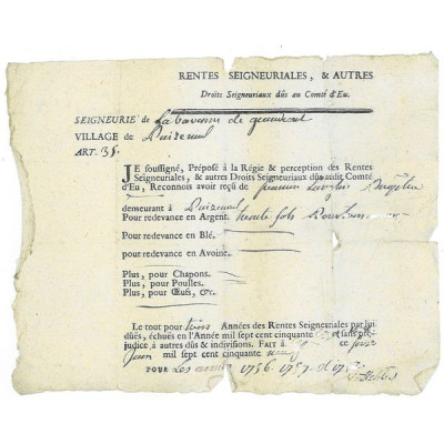 Rente Seigneurale 1 Autres - 1759