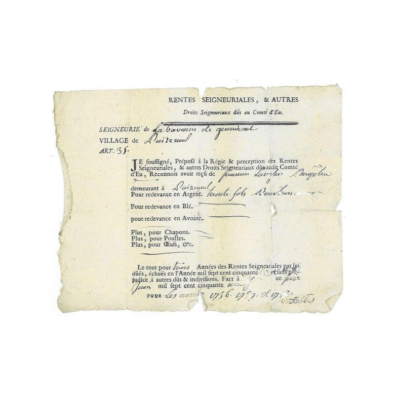 Rente Seigneurale 1 Autres - 1759